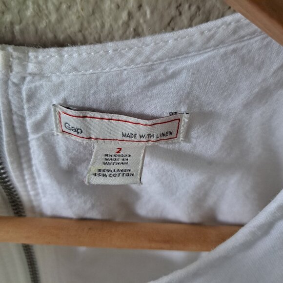 🩵Gap Modern Minimalist Coastal White Sleeveless Mini Dress w/Pockets Size 2 - Picture 12 of 12